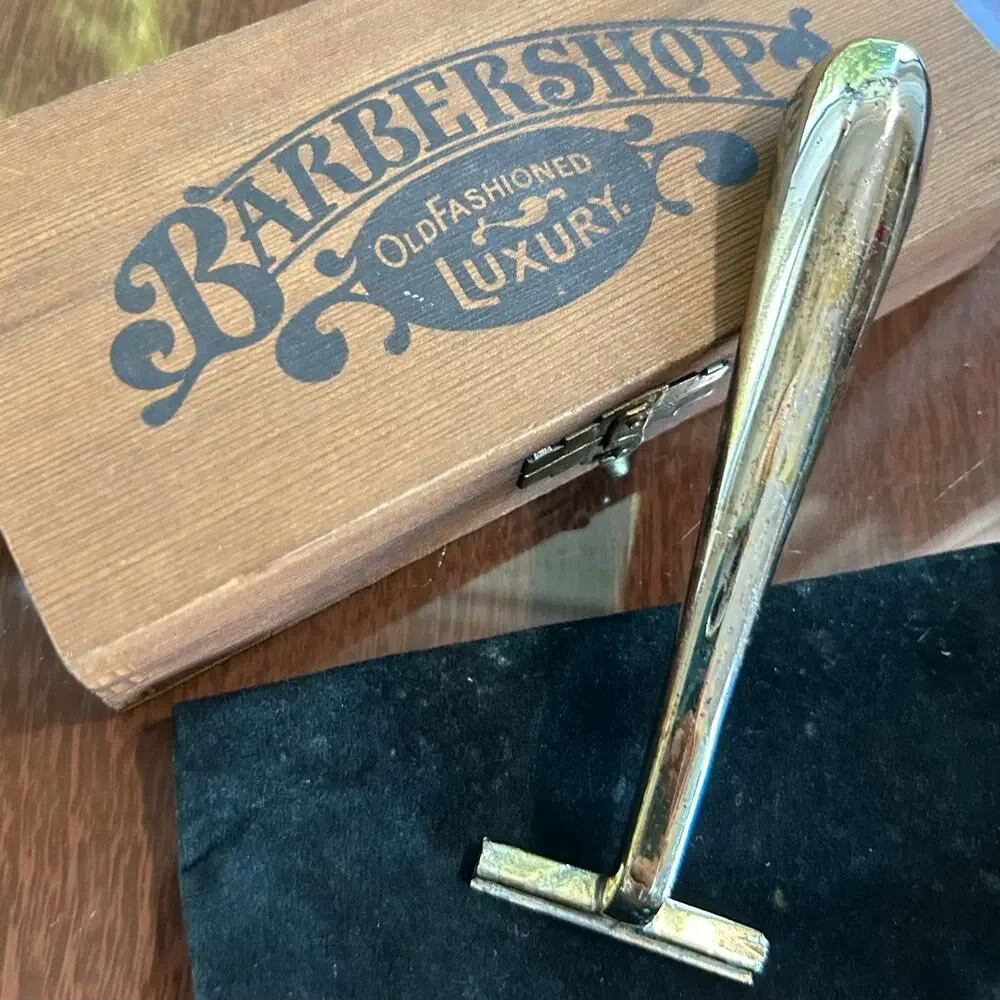 Vintage Franklin Toiletry Co. Barbershop Luxury Razor in Original Wooden Box